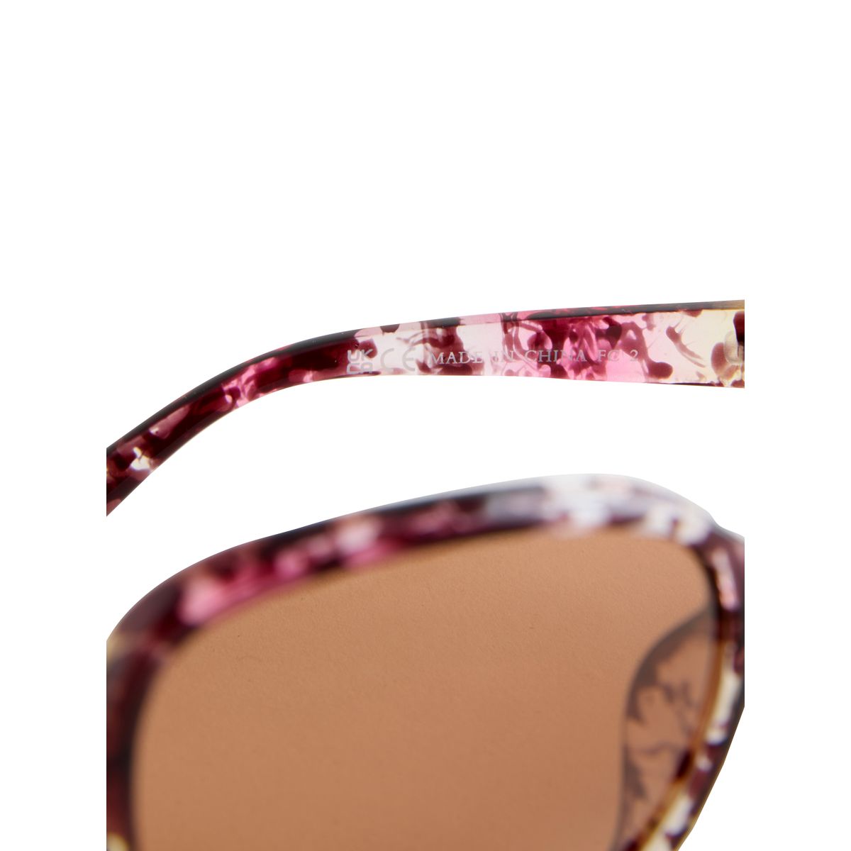 Lunettes de soleil à branches incurvées noir/rose, NEXT