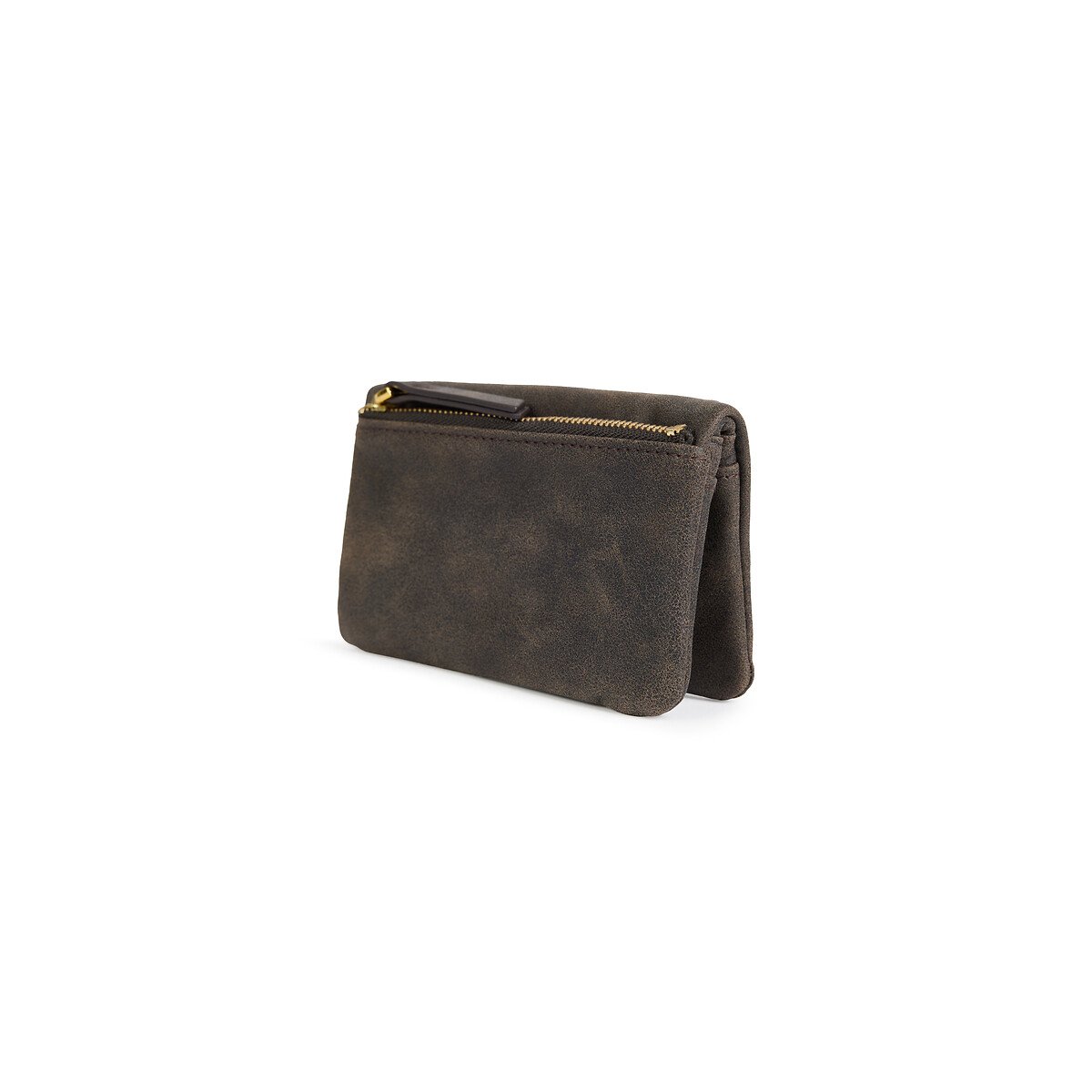 Portafoglio con cerniera in pelle WINNIE marrone, NAT & NIN