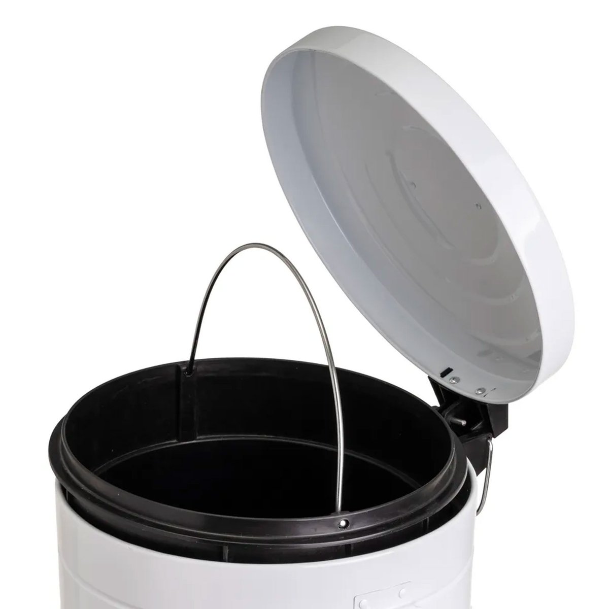 Poubelle de cuisine rétro en métal blanc 20L blanc, WADIGA