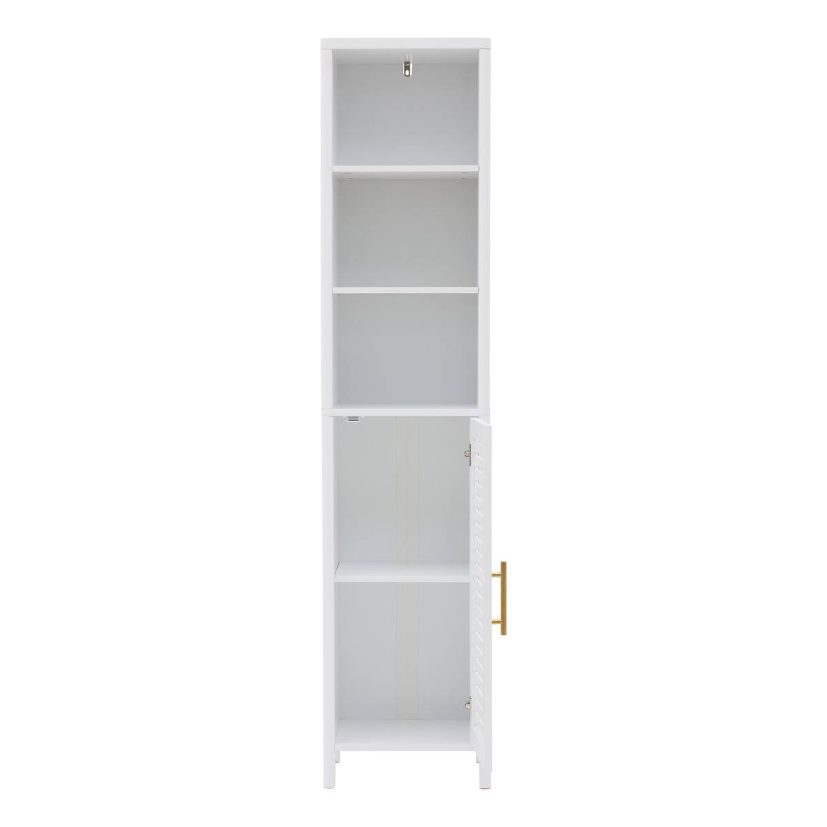 Colonne de salle de bain rectangulaire avec porte OREA blanc, 5FIVE SIMPLY SMART