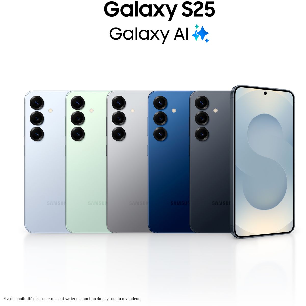 Smartphone Galaxy S25 5G 128Go Noir Absolu couleur unique, SAMSUNG