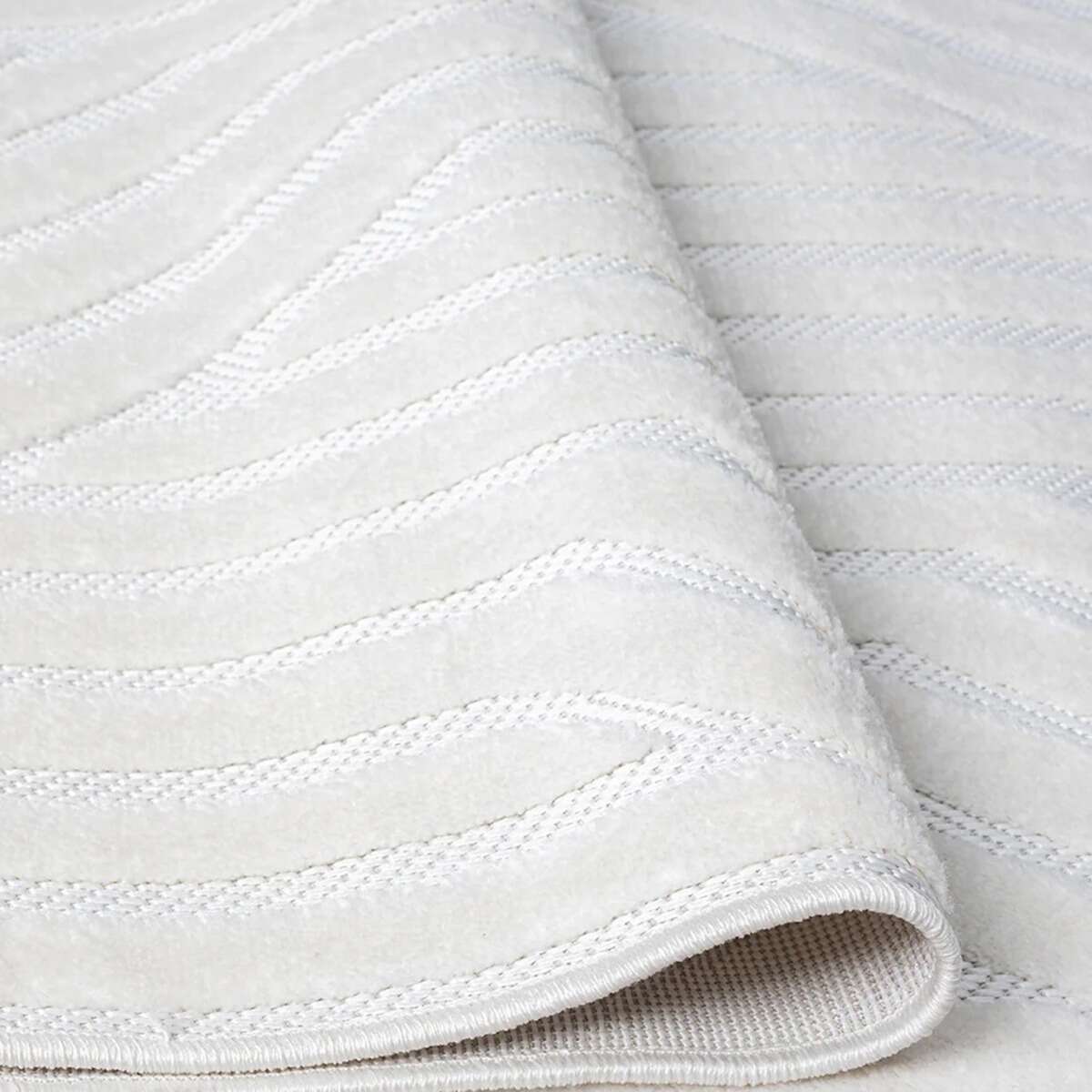 Tapis à relief géométriques moderne ORIGAMI blanc, THE DECO FACTORY