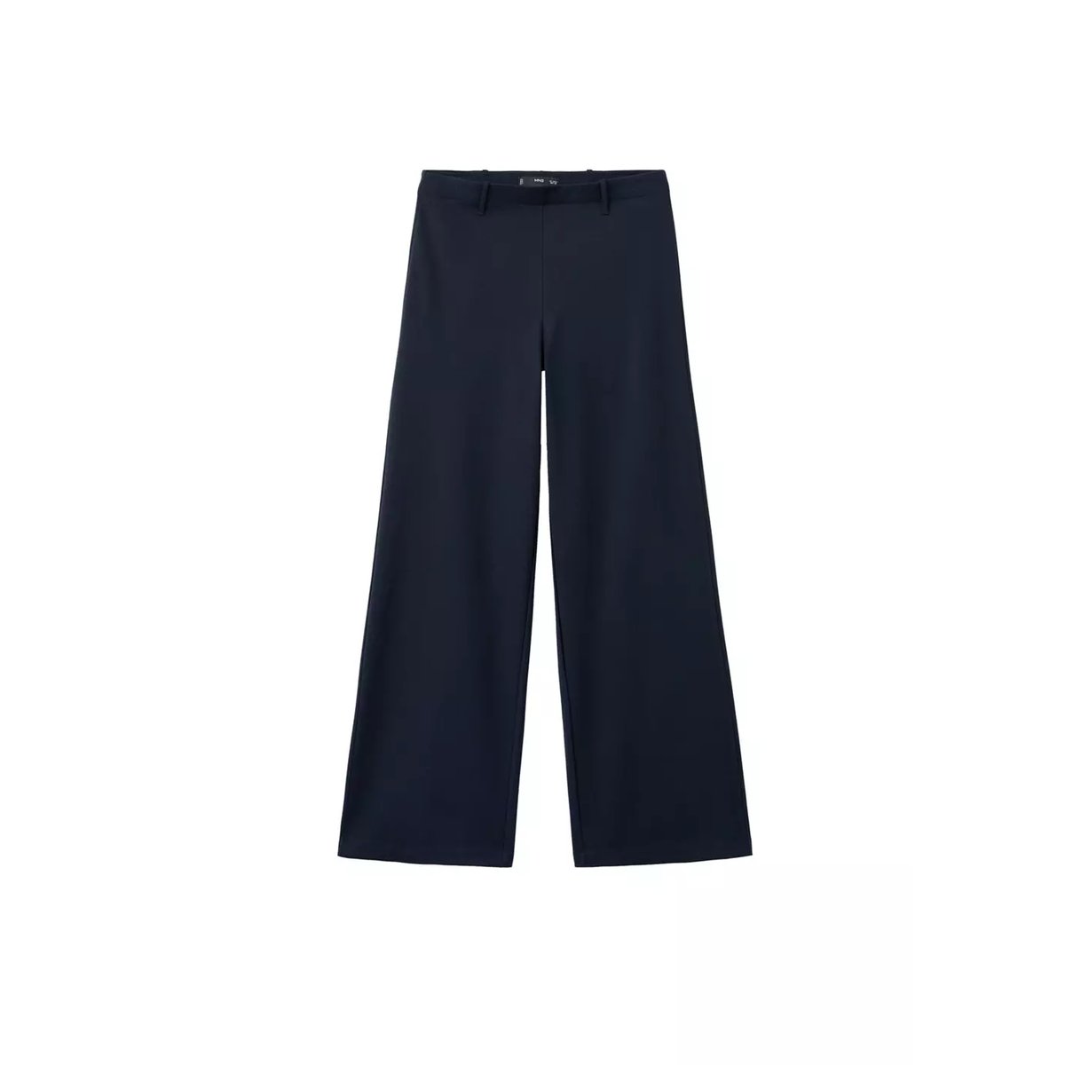Pantalon Lyocell droit bleu marine, MANGO