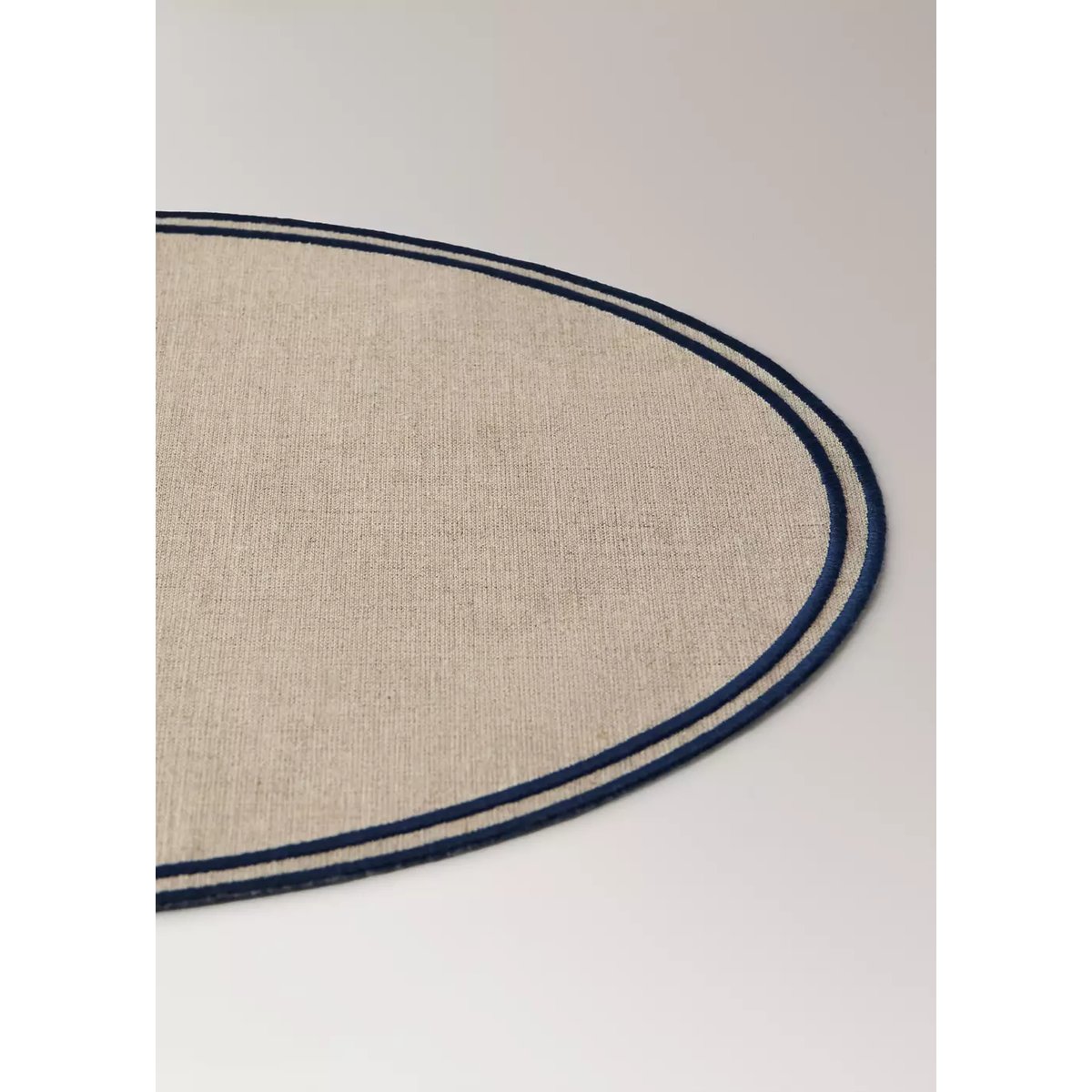 Sets de table 100 % lin overlock contrasté marron clair/pastel, MANGO HOME