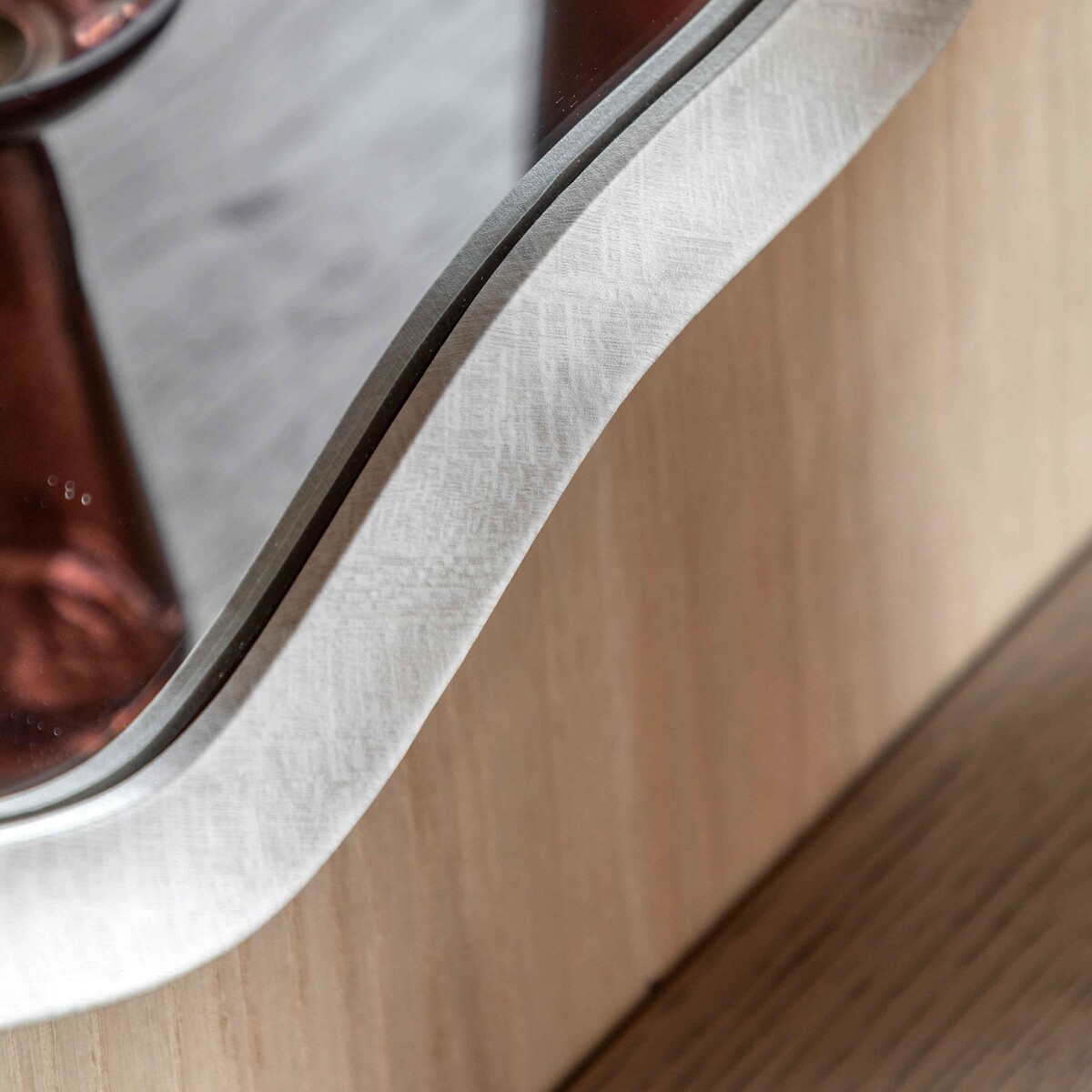 80cm Morley Wave Round Mirror grey, ÉDITÉ