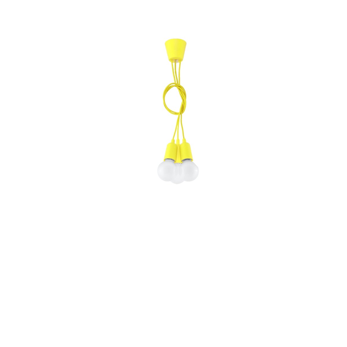 Suspension PVC Jaune E27 3 Diego jaune, EDEN