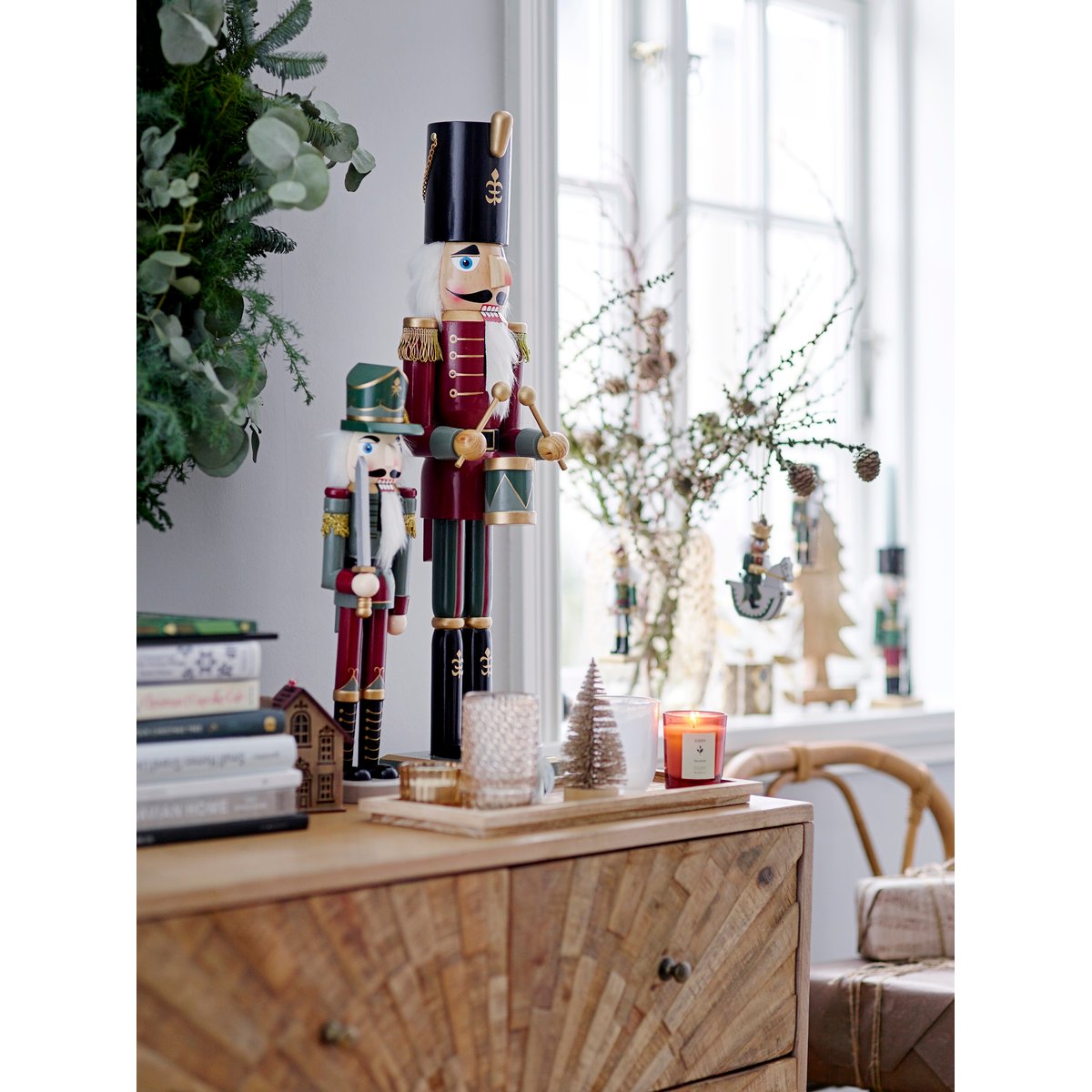 Lot de 4 ornements en contreplaqué Owe bois fonce, BLOOMINGVILLE