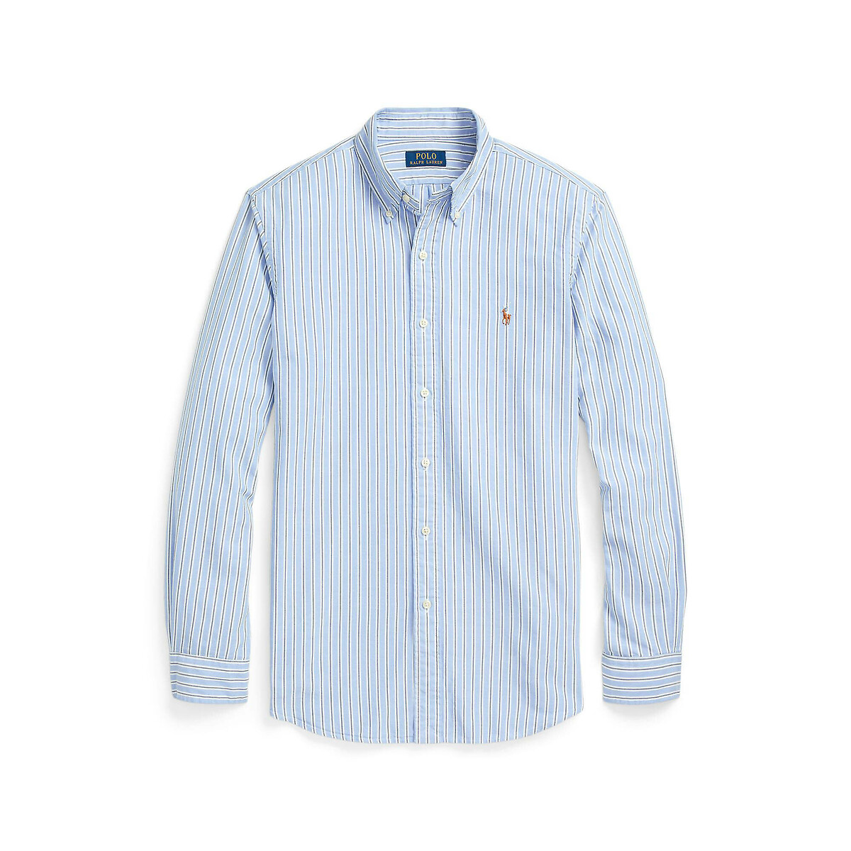 Camicia Oxford a righe custom fit rigato blu/bianco, POLO RALPH LAUREN