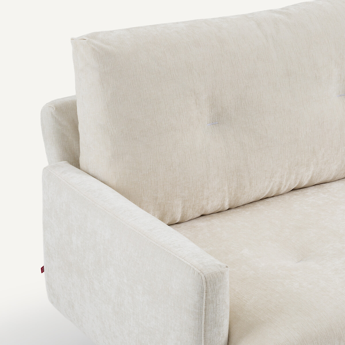 Canapé 2 places velours chenille, Delicato blanc, AM.PM