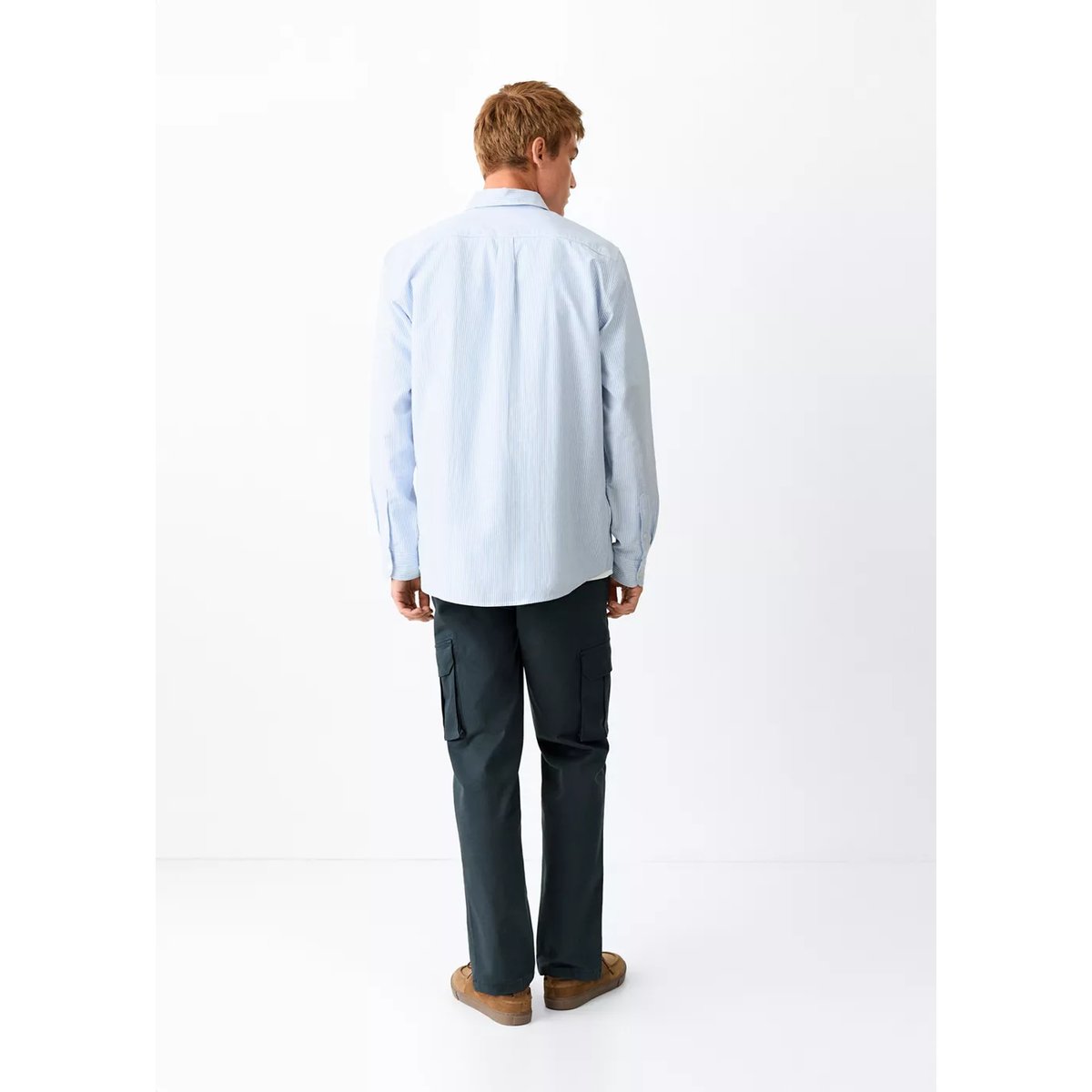 Chemise 100 % coton Oxford bleu ciel, MANGO TEEN