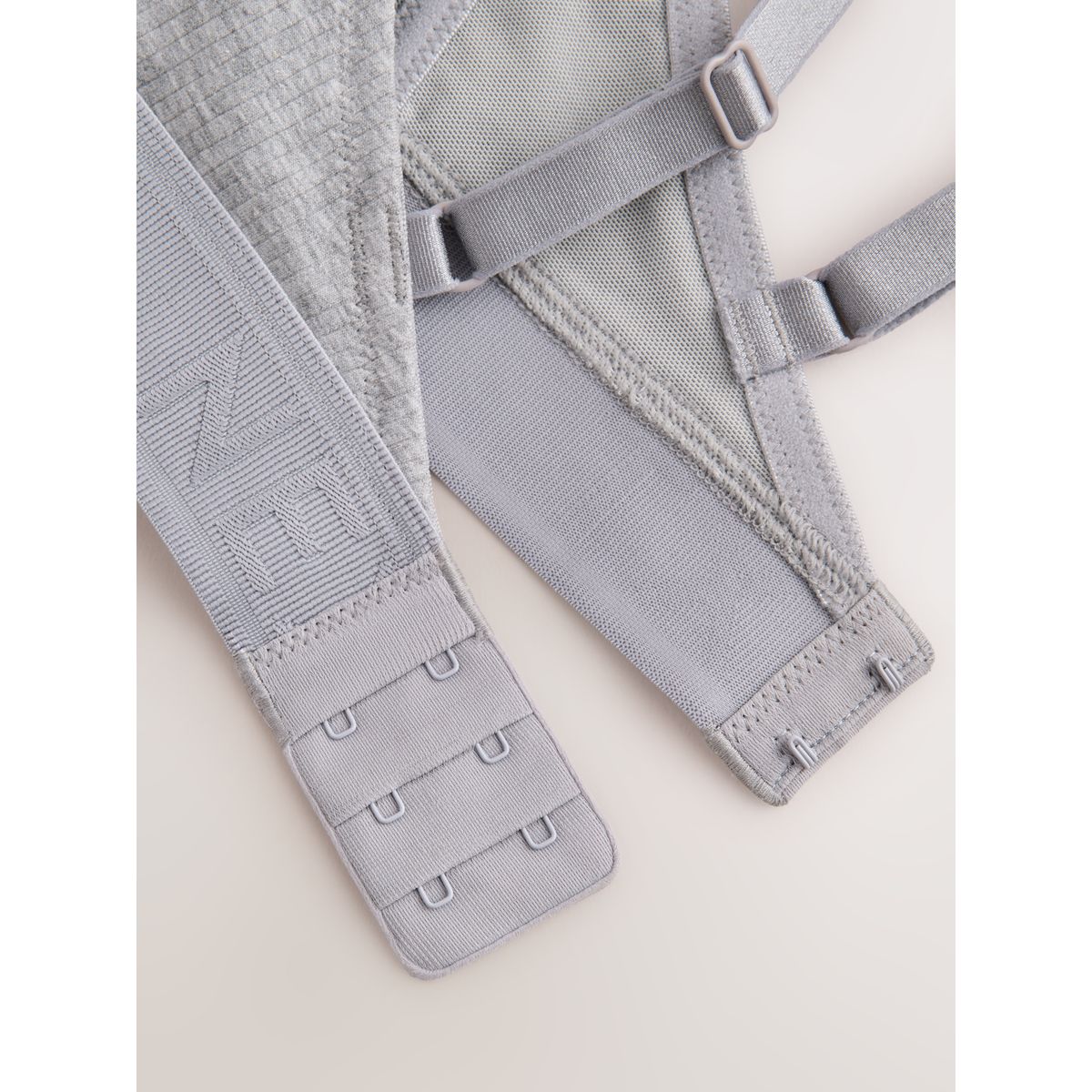 Brassière côtelée en coton à logo, lot de 3 bleu/gris/crème, NEXT