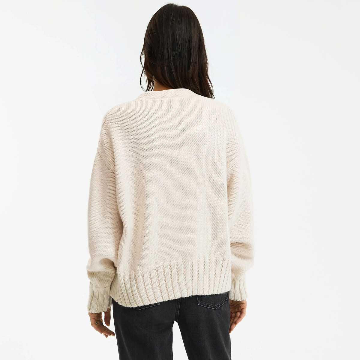 Gilet cardicool, grosse maille ecru, LA REDOUTE COLLECTIONS