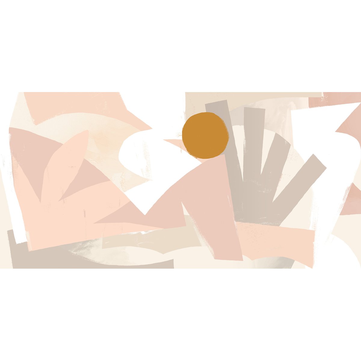 Papier peint panoramique Cercle vaillant jour,  170 x 250cm beige, ACTE DECO