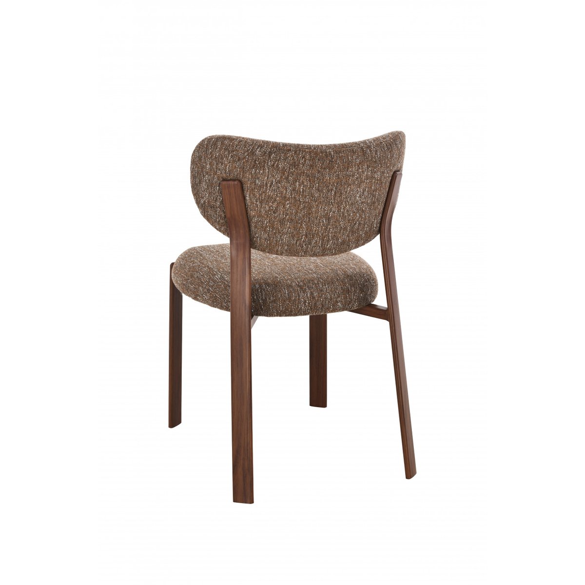 Chaise de salle à manger en tissu avec piètement finition noyer Dino (lot de 2) marron, AMADEUS