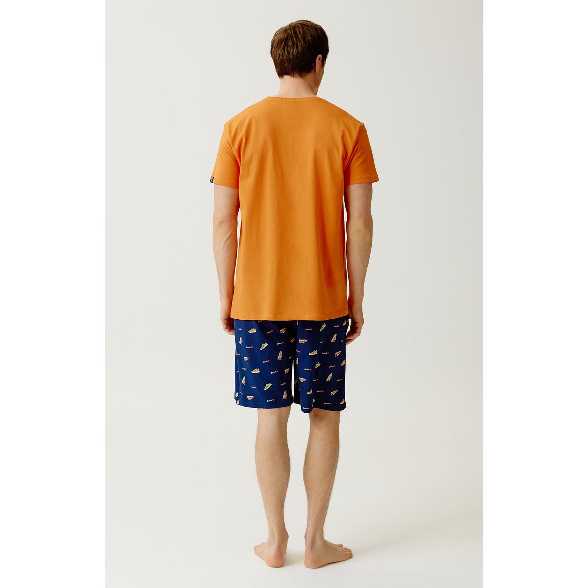 Pyjashort en coton imprimé Baskets marine, ARTHUR