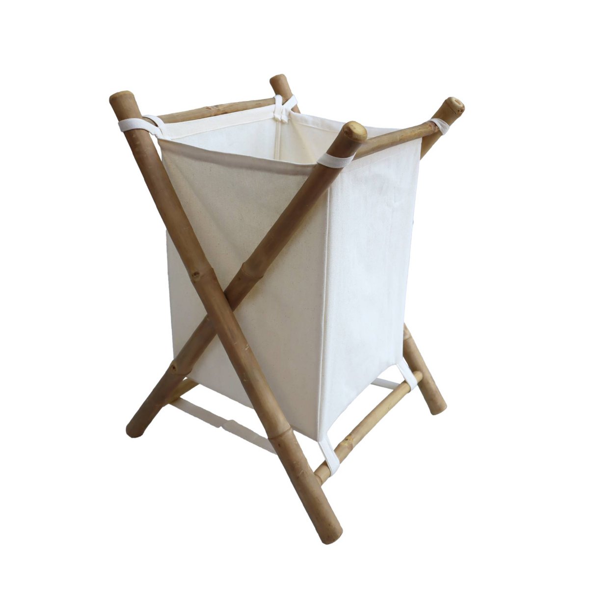 Panier à linge pliant en bambou et tissu FIDJI naturel, SWEEEK