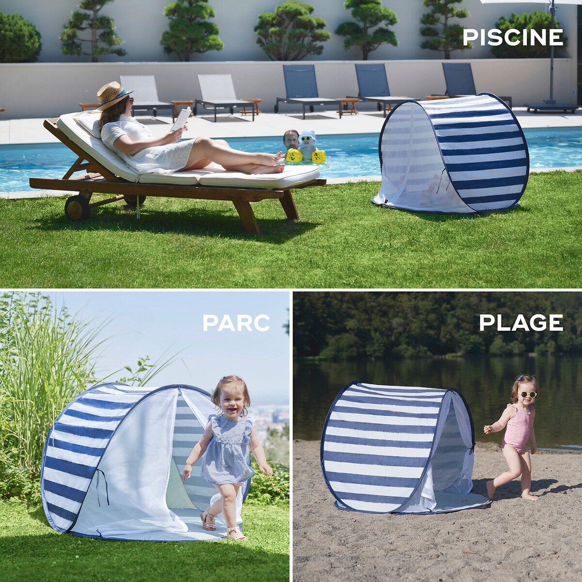 Tente protection uv haute protection 50 bleu foncé, BABYMOOV