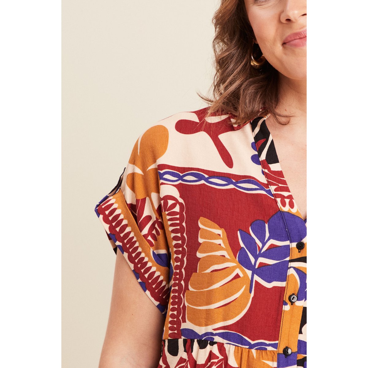 Chemise ample manches courtes multicolore, BREAL