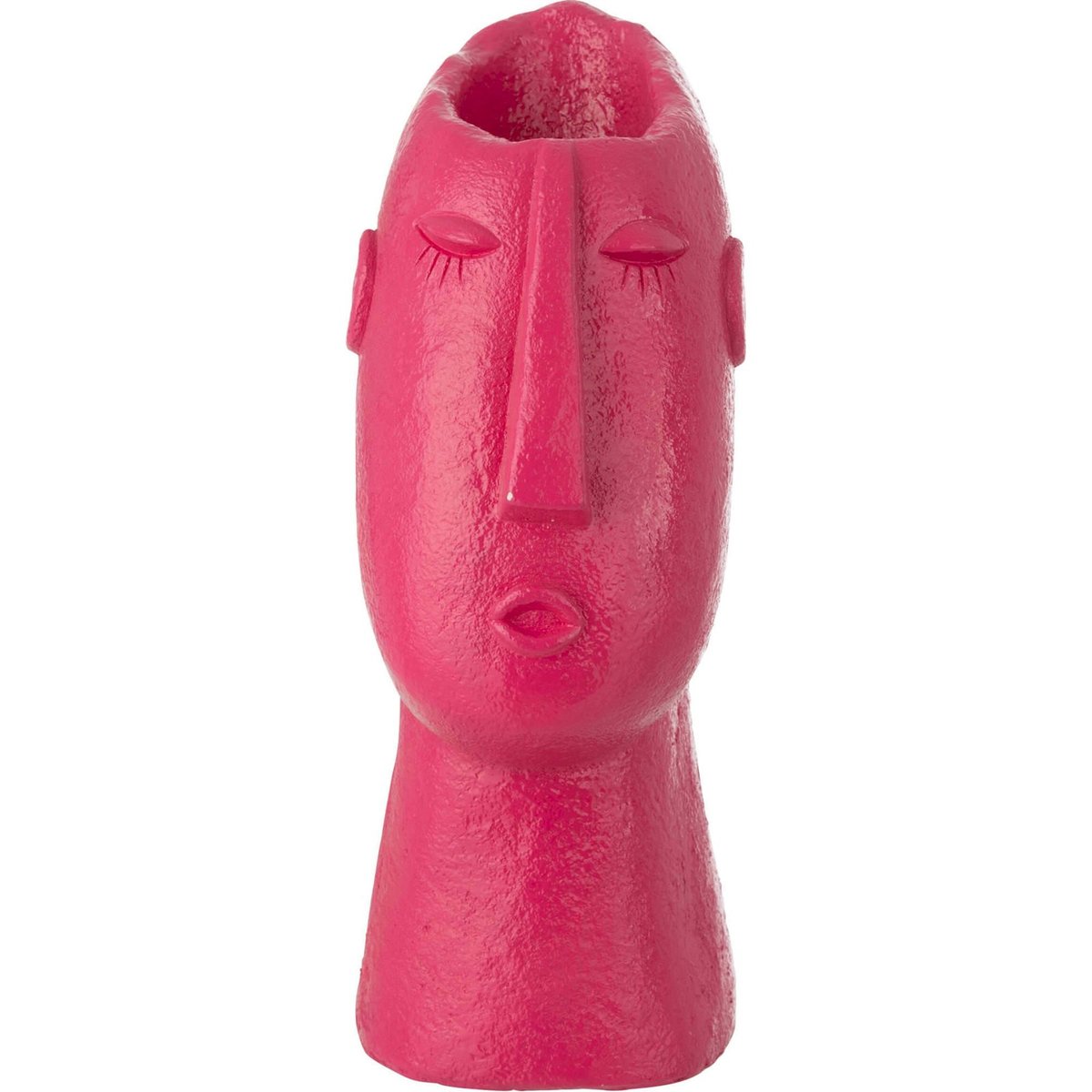 Vase visage sculptural en ciment fuchsia, RECOLLECTION