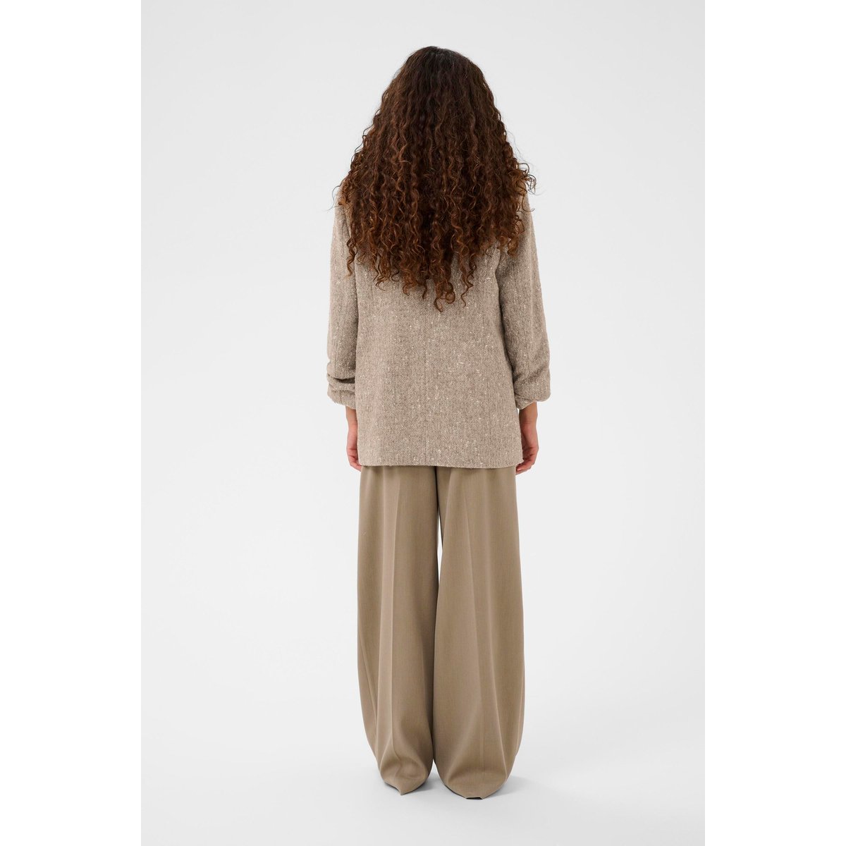 Veste d'extérieur beige fossil and white twill, SOAKED IN LUXURY