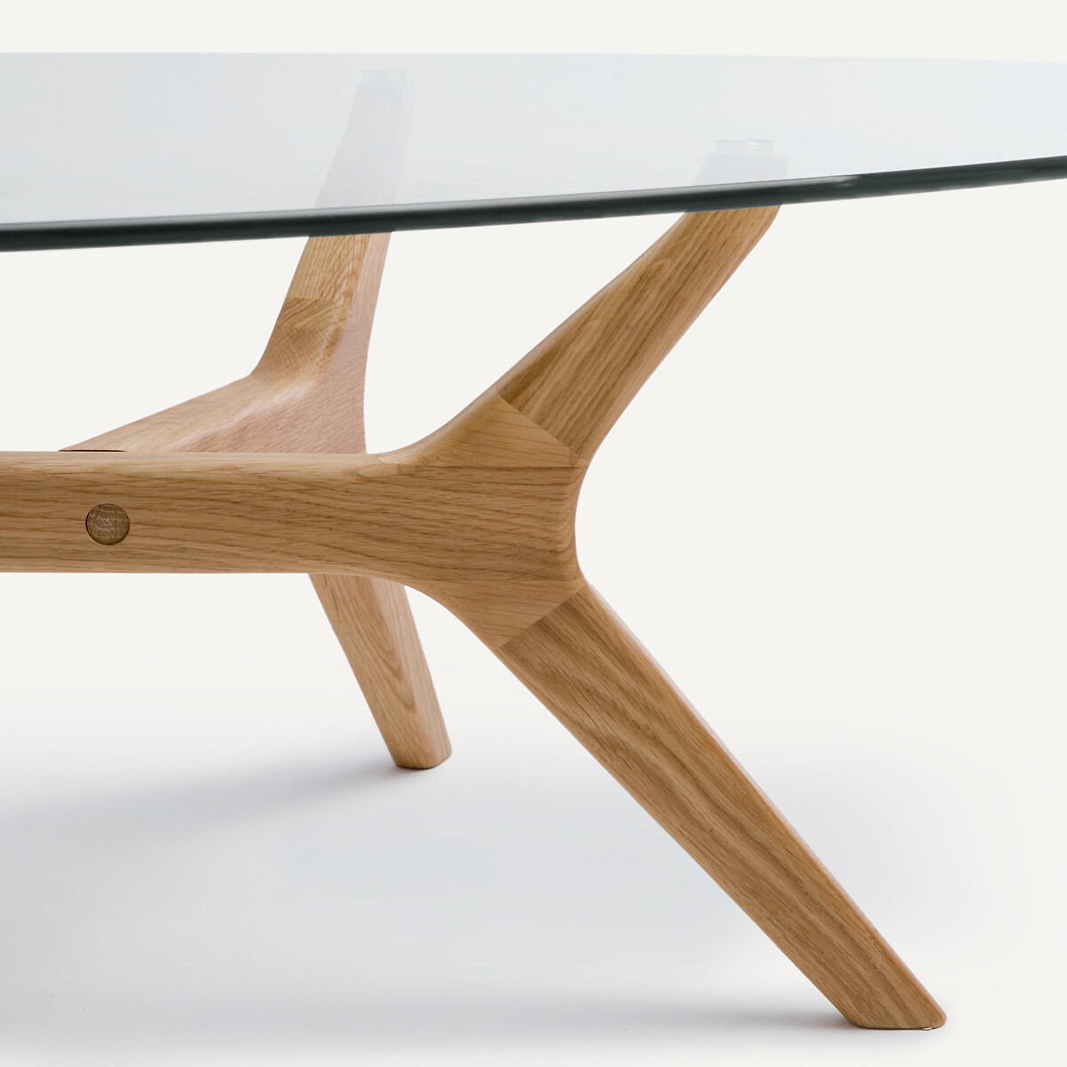 Table basse ellipse, chêne et verre, Maricielo chêne naturel, AM.PM