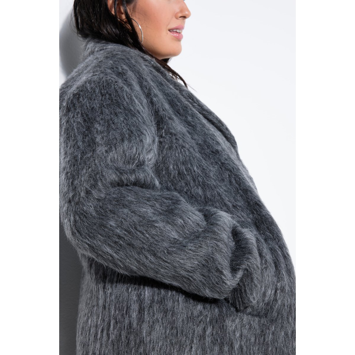Manteau oversize chiné gris foncé, STUDIO UNTOLD