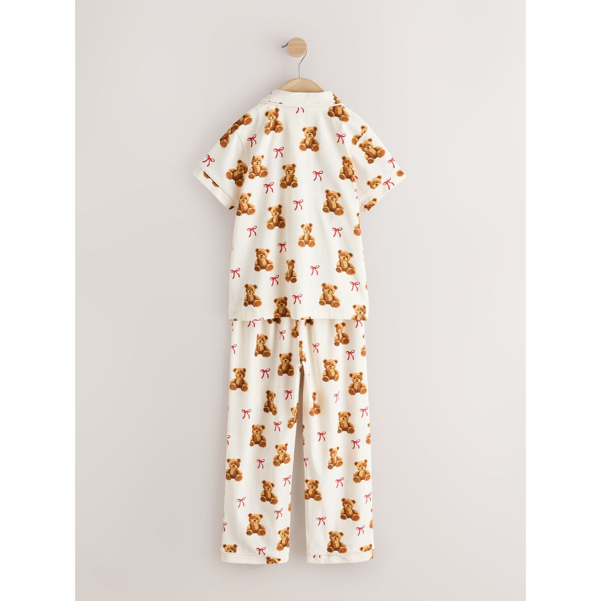 Pyjama boutonné écru à imprimé ours brun écru/marron, NEXT