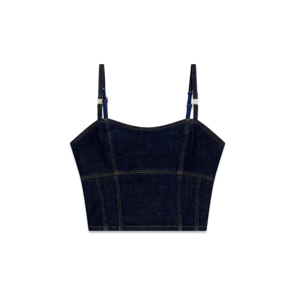 Bustier En Denim bleu foncé, GUESS