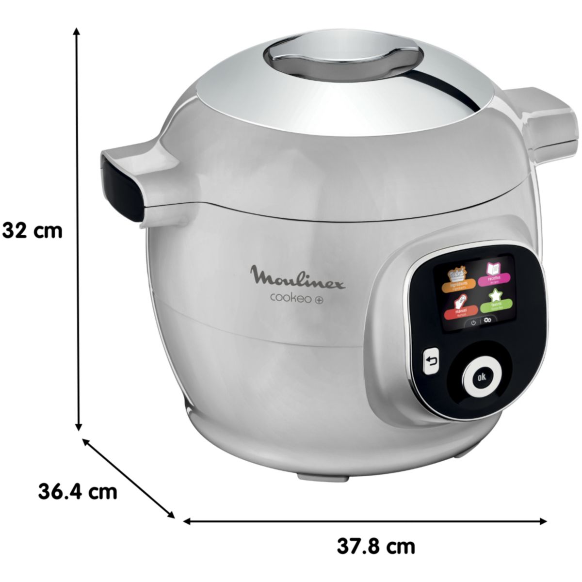 Cookeo CE854B10 gris 6 L, 6 modes de cuisson, 80 recettes couleur unique, MOULINEX