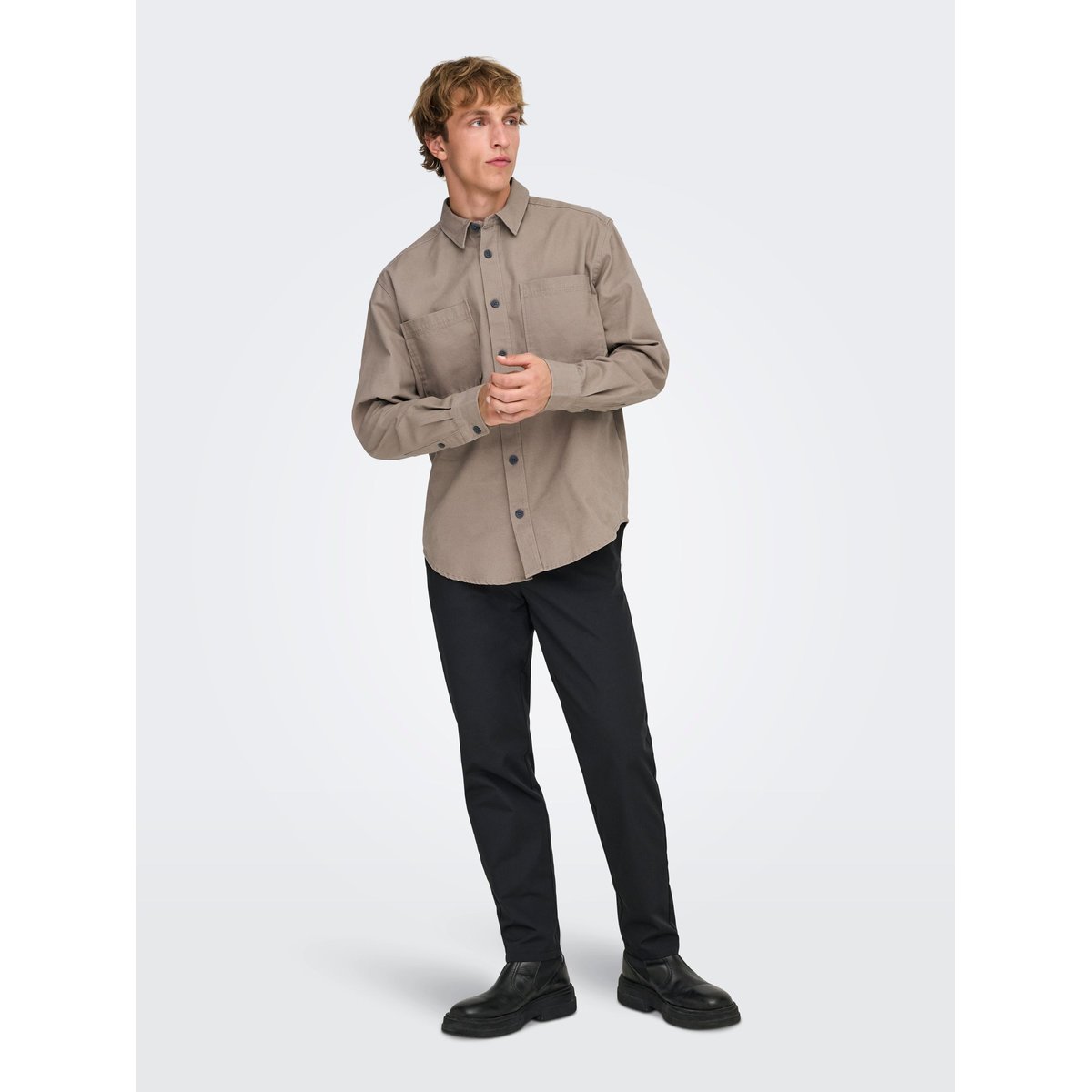 Surchemise marron - desert taupe 1, ONLY & SONS
