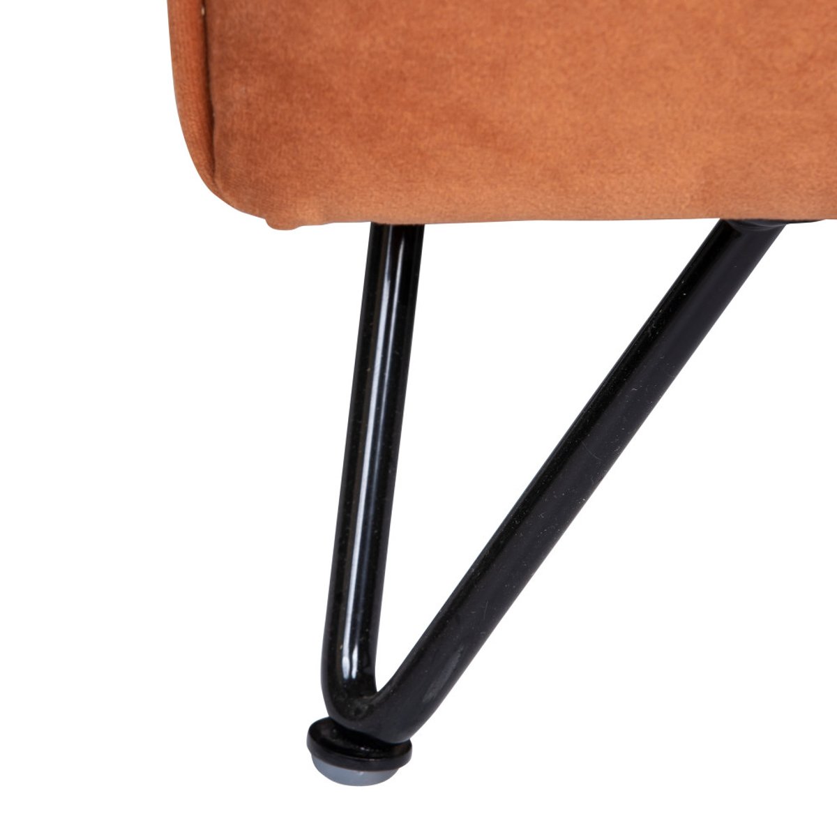 Canapé 4 places convertible en velours pieds épingles noirs- LUNERY rouille, DRAWER