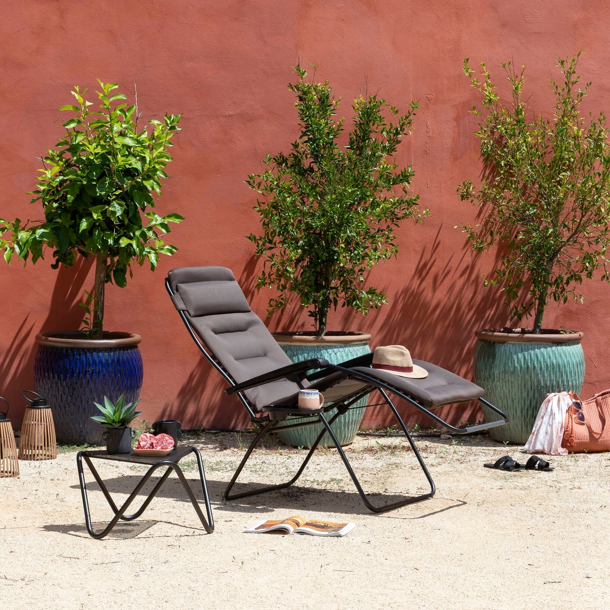 Fauteuil relax matelassé 0 gravité XL - RSX CLIP XL marron taupe, LAFUMA MOBILIER