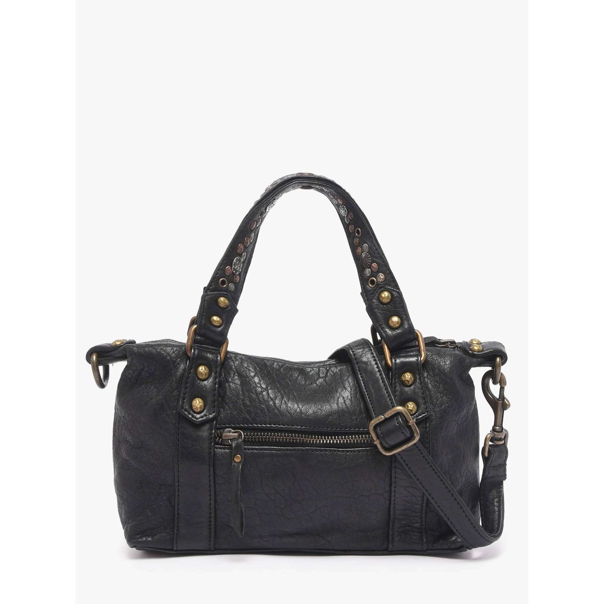 Sac bandoulière Brooklyn cuir black, BASILIC PEPPER