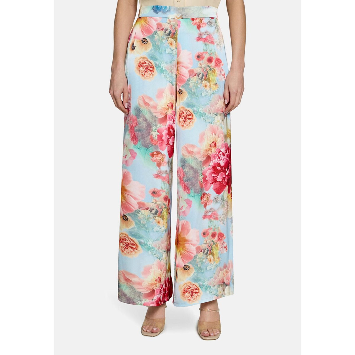 Pantalon Marlene à imprimé à fleurs blue/rosé, VERA MONT