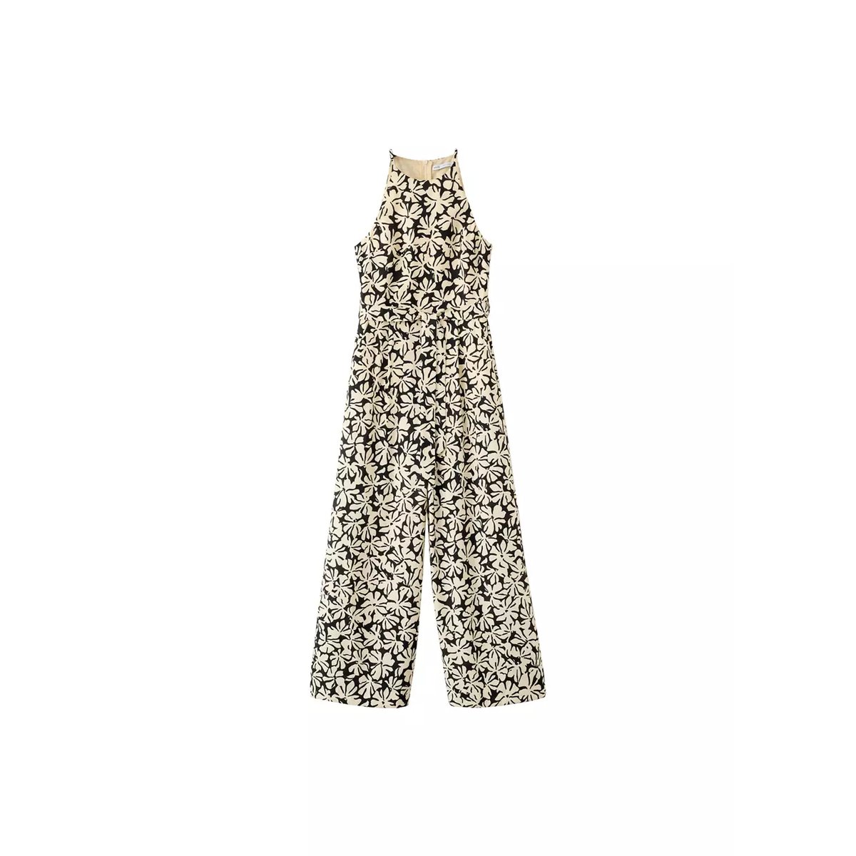 Combinaison à imprimé floral avec ceinture noir, MANGO