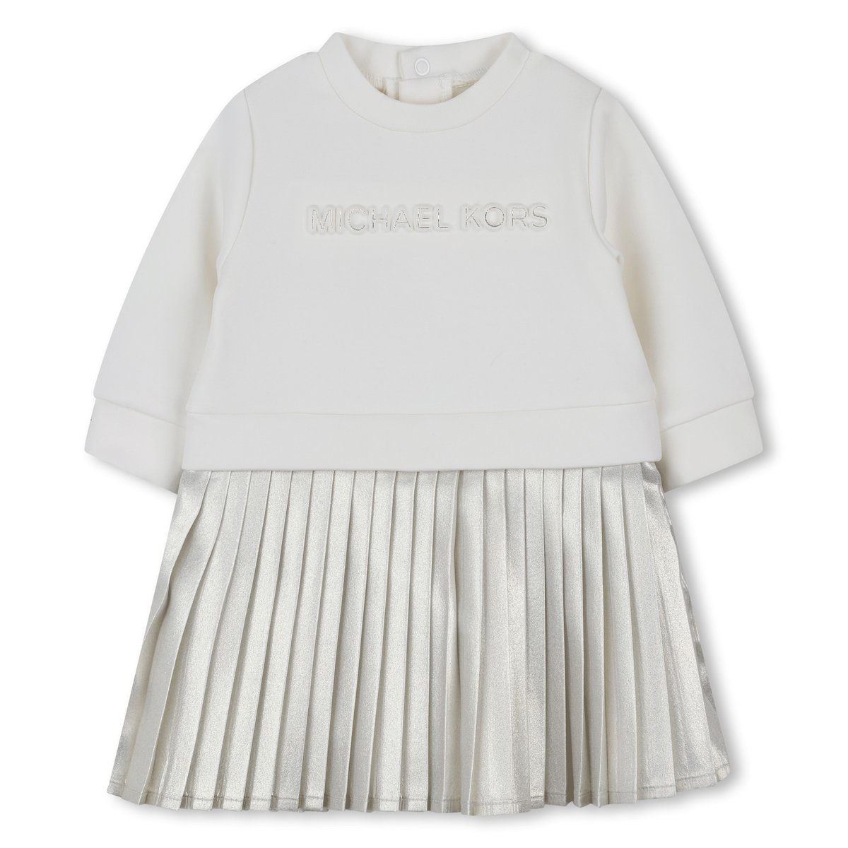 Robe manches longues bi-matières ecru dore, MICHAEL KORS