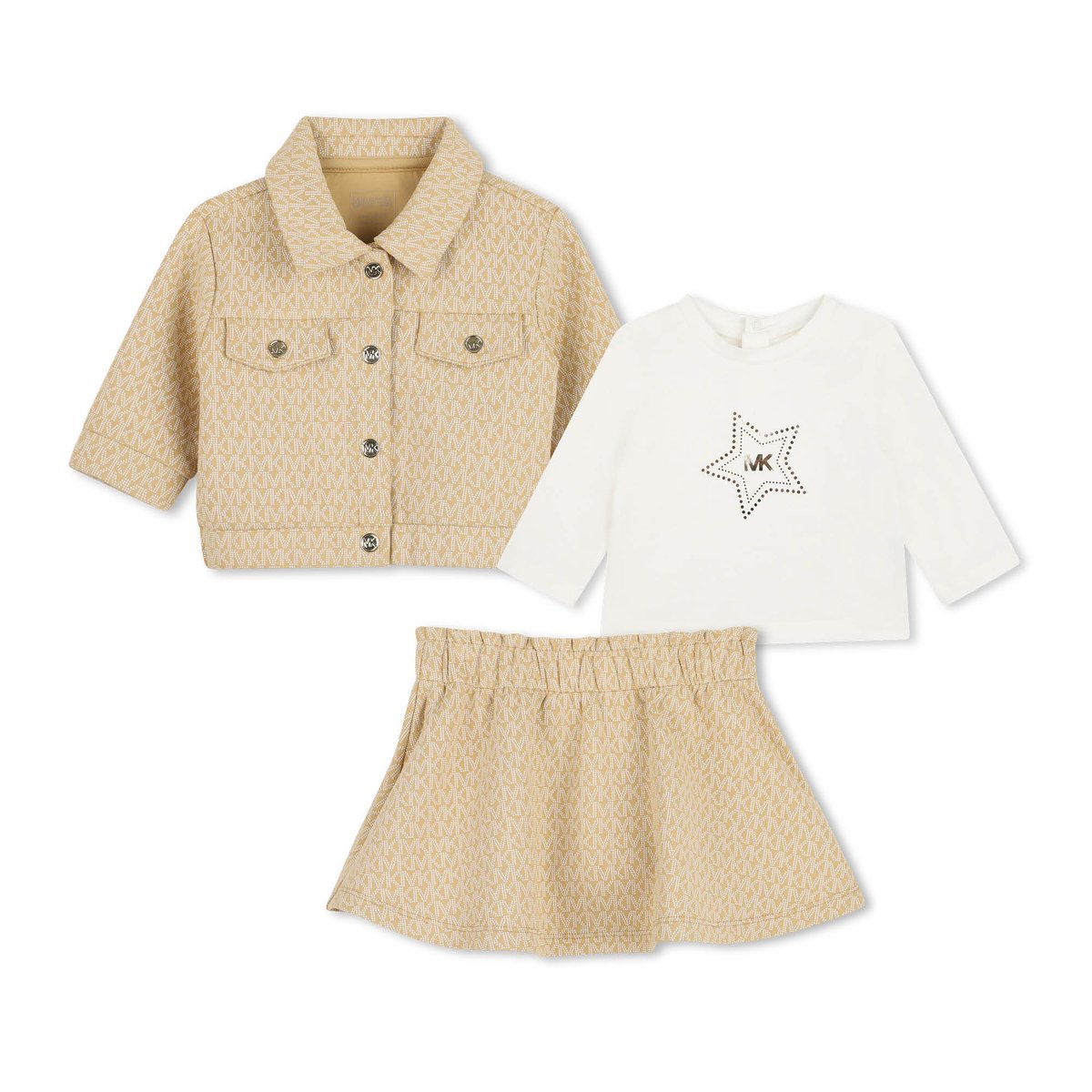 Ensemble cardigan, tee-shirt et jupe wicker, MICHAEL KORS