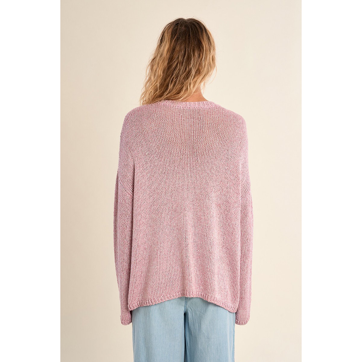 Pull en maille, col rond rose, MOLLY BRACKEN