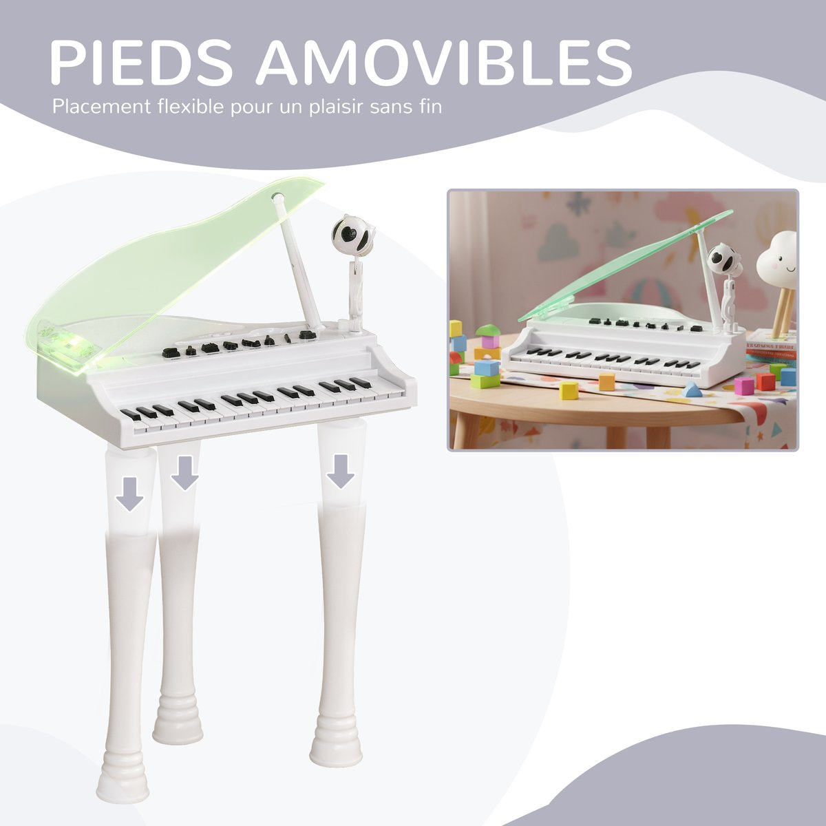 Ensemble de claviers électroniques pour blanc, transparent, AIYAPLAY