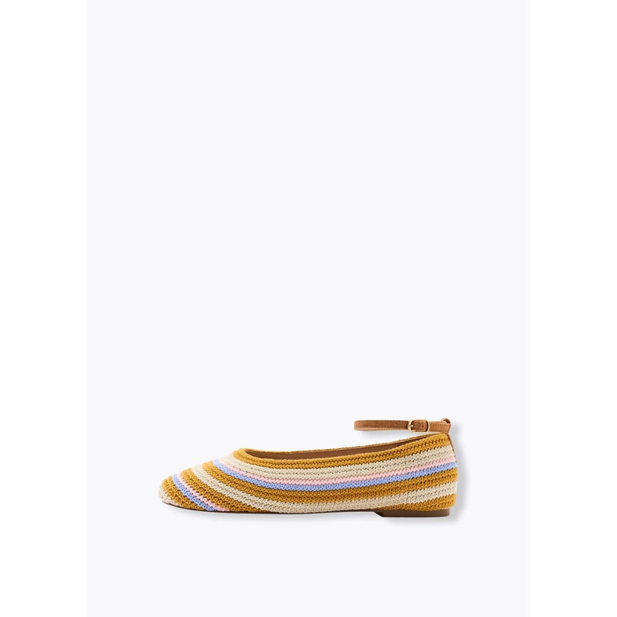 Ballerines rayées en crochet rayures multicolores, PROMOD