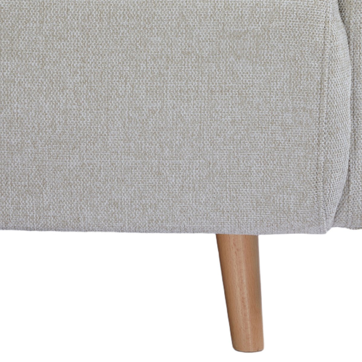 Fauteuil convertible en tissu pieds bois clair- BELUSHI beige, DRAWER