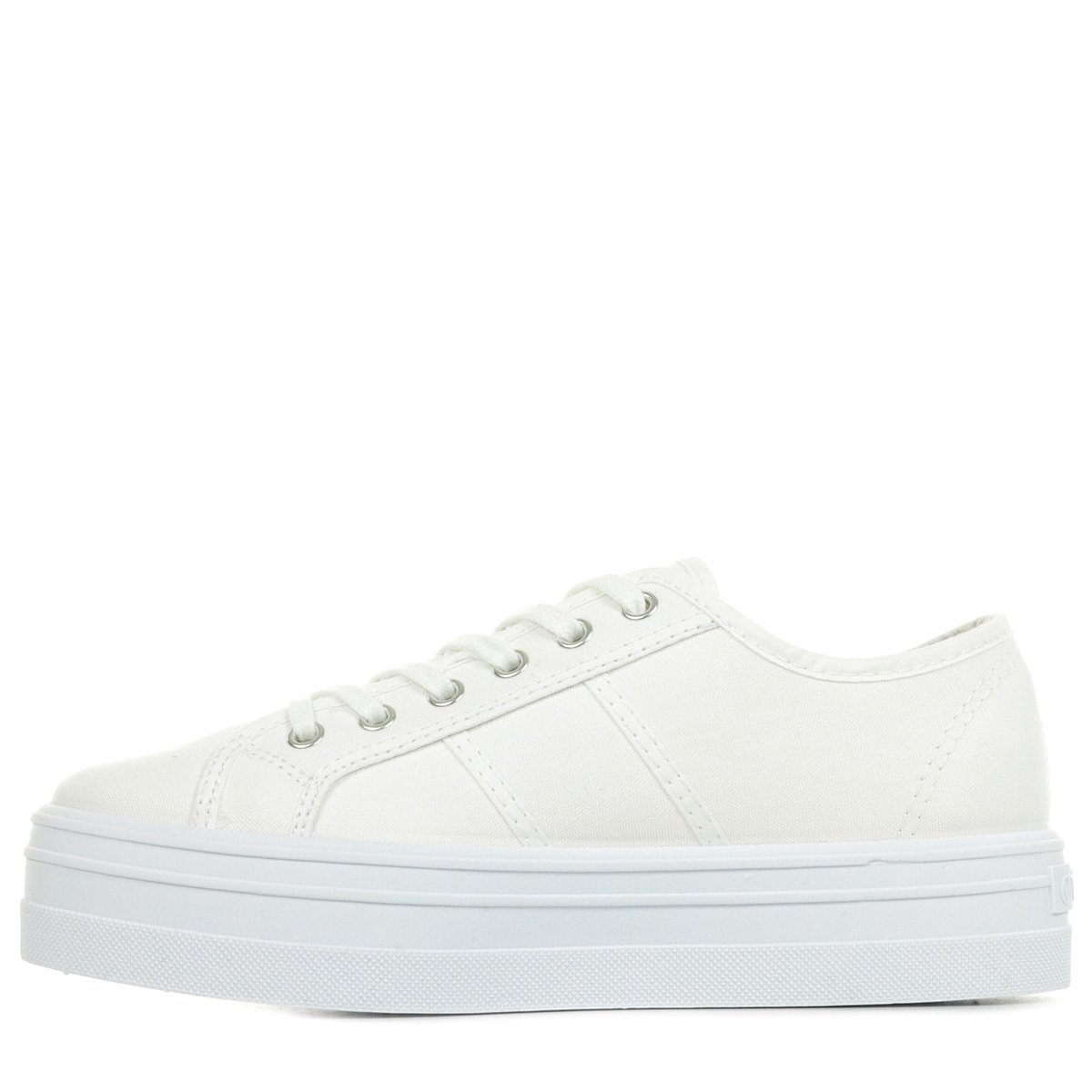 Baskets compensées en toile Barcelona Lona blanc, VICTORIA