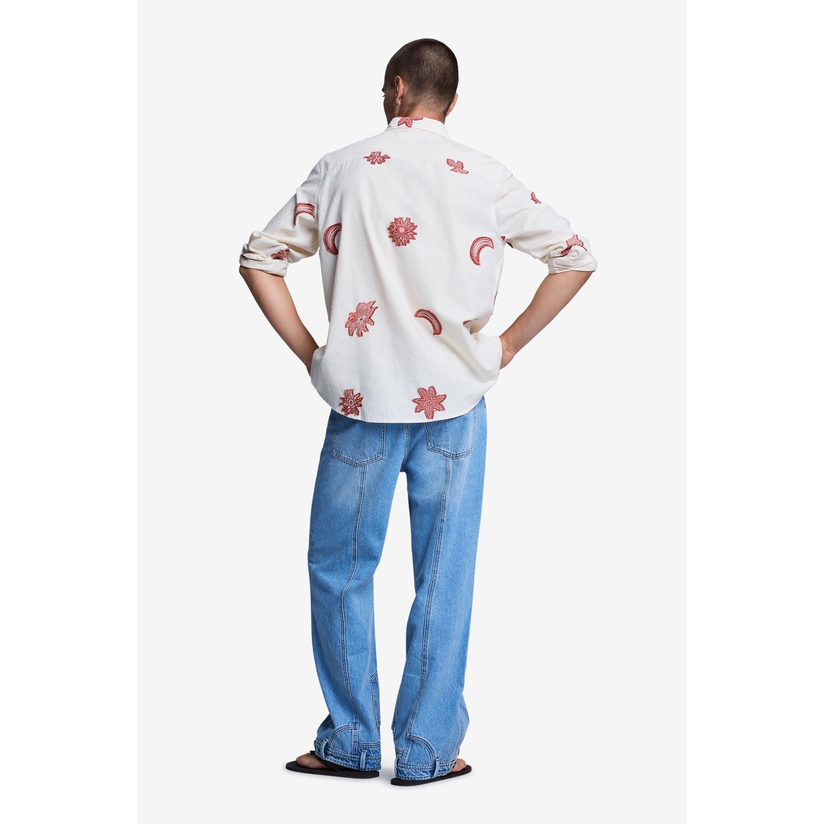 Chemise jacquard imprimée beige, DESIGUAL
