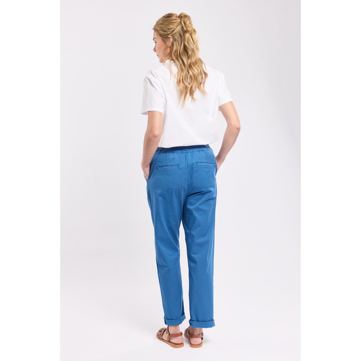 Pantalon taille élastiquée Élise dark blue, TERRE & MER
