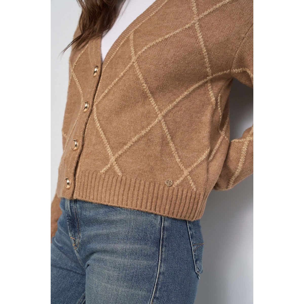 CARDIGAN AVEC Fil textile marron, SALSA JEANS