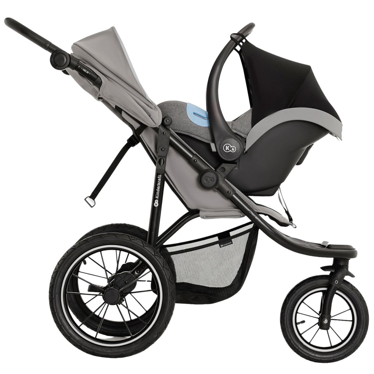 Poussette tout-terrain Helsi 2 gris, noir, KINDERKRAFT