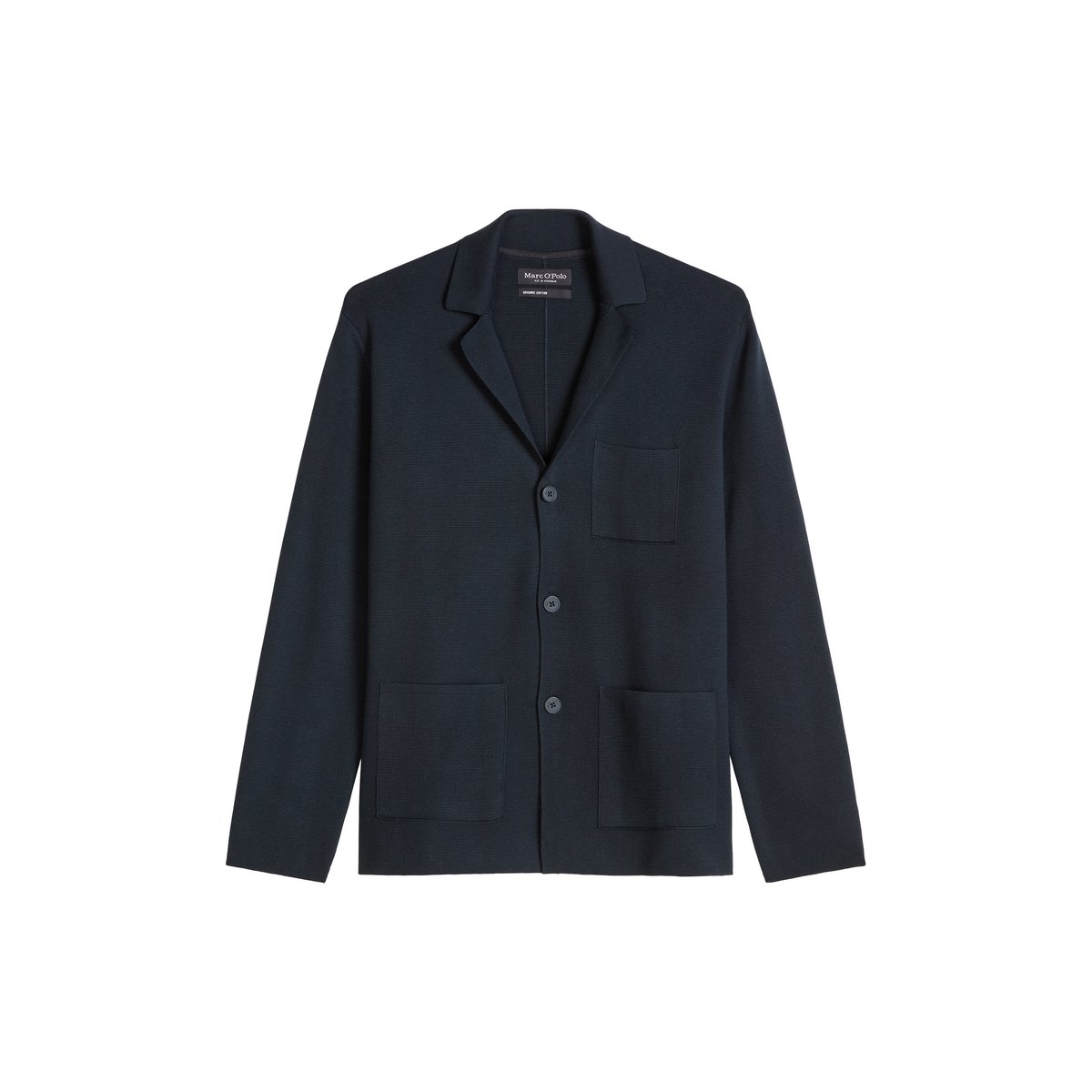 Blazer en maille, coupe classique en coton biologique certifié bleu, MARC O'POLO
