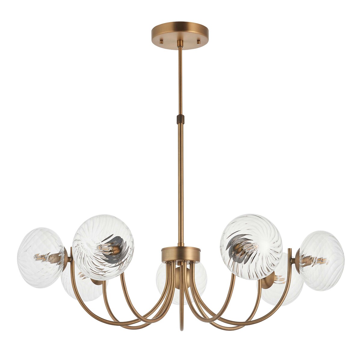 Harville 7-Light Dome Glass Pendant Light aged brass, ÉDITÉ