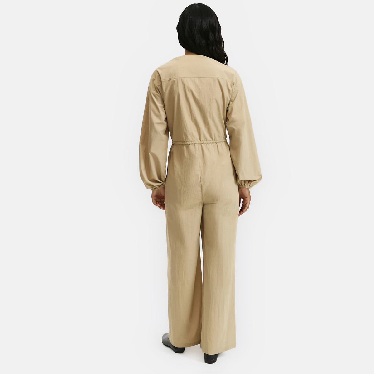 Combinaison pantalon large à manches longues beige, LA REDOUTE COLLECTIONS