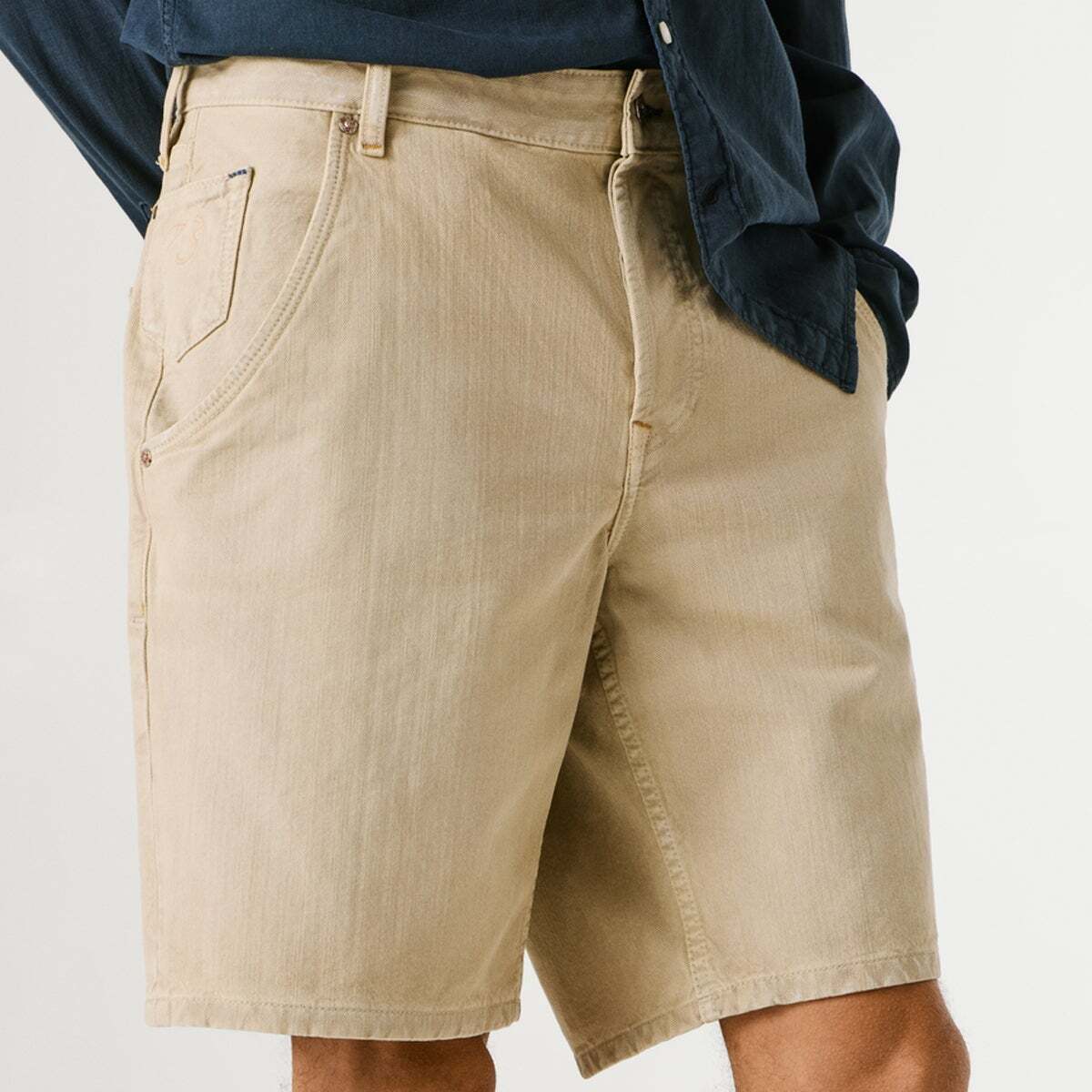 Bermuda En Sergé Coupe Large 11oz garment dye comfort denim, PEPE JEANS